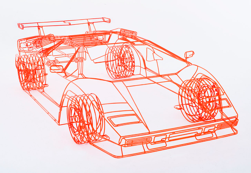 Illustration for article titled Artist Creates Wireframe Lamborghini Countach